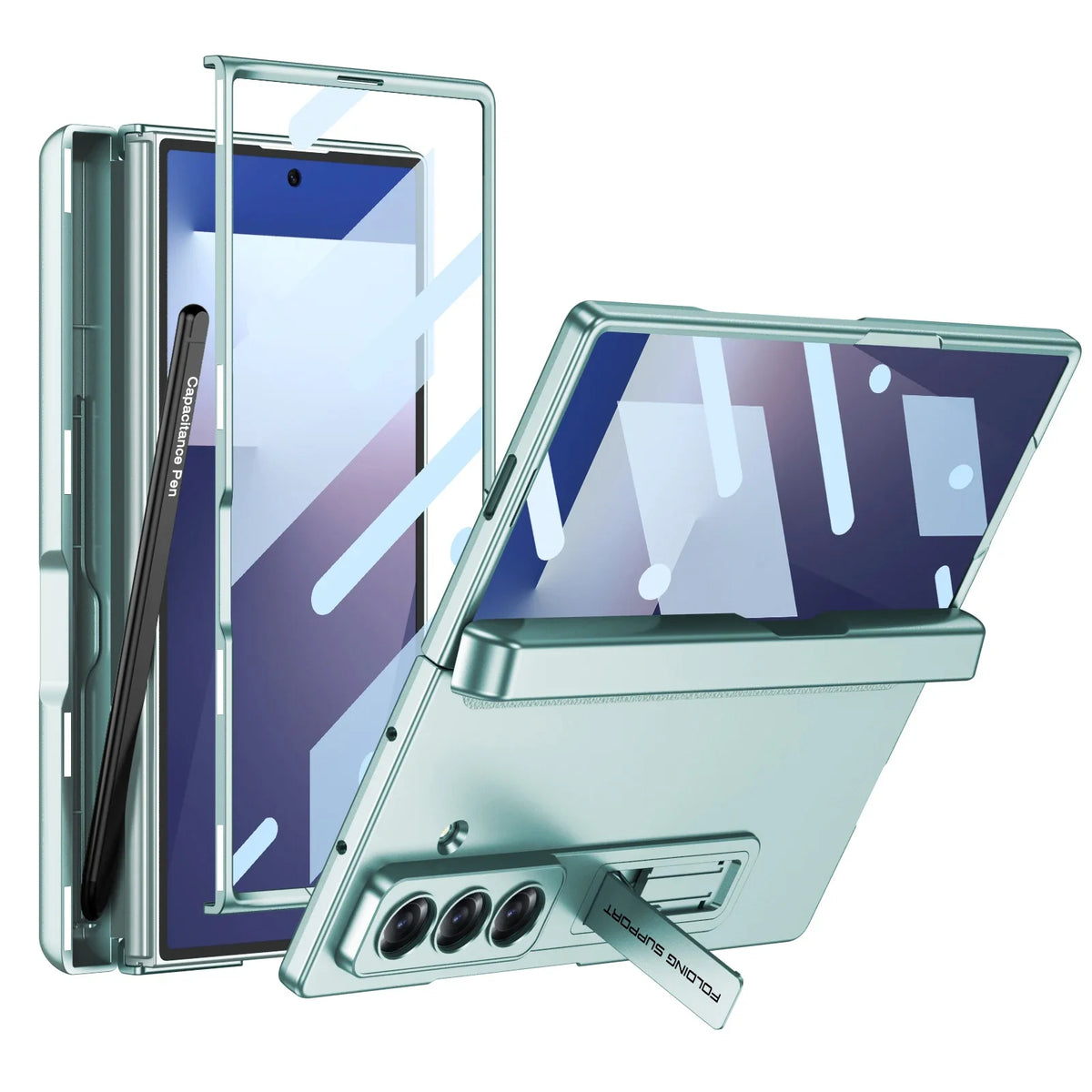 Magnetic Hinge Protective Case with Stand & Pen Holder