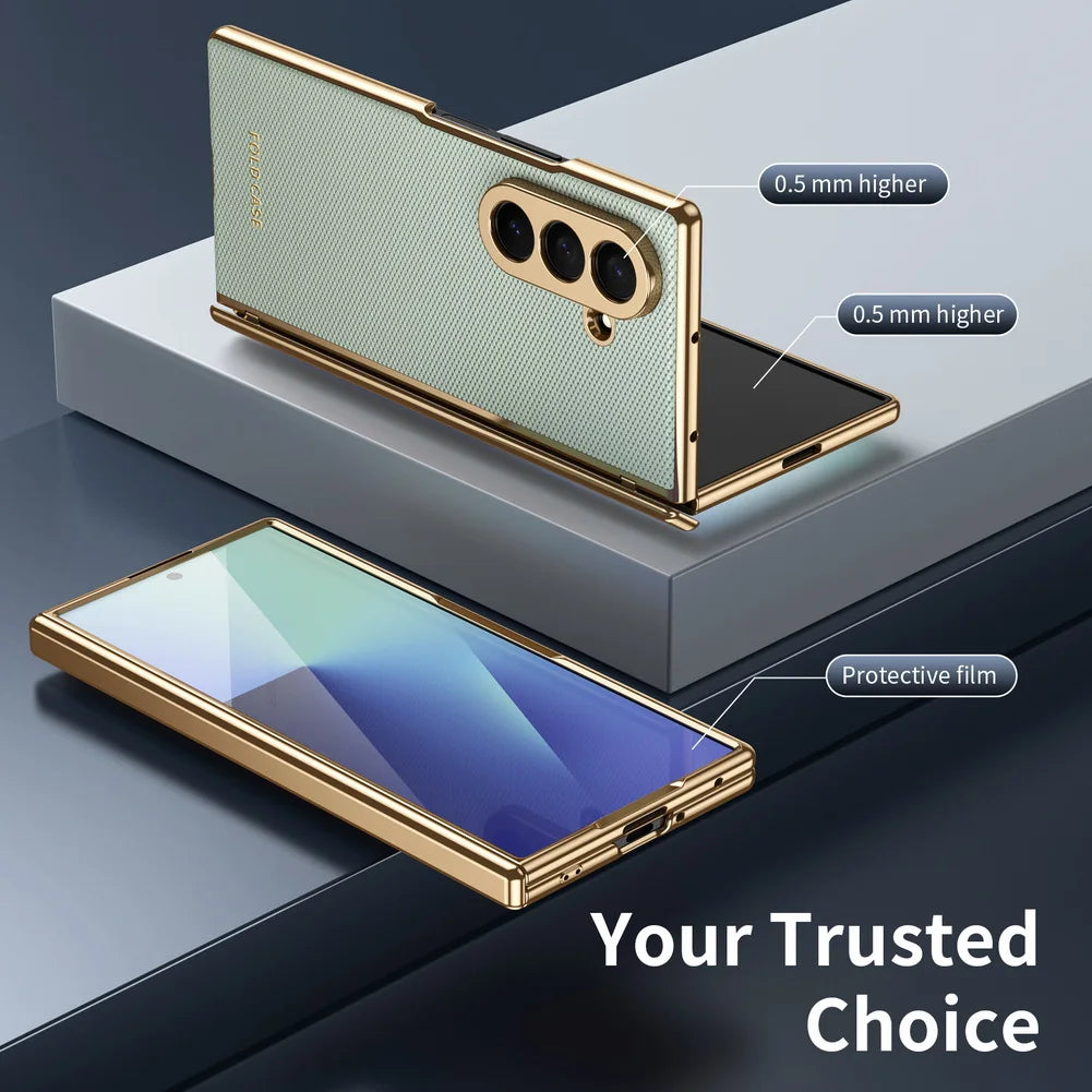 Diamond Leather Hinge Case For Z Fold Series