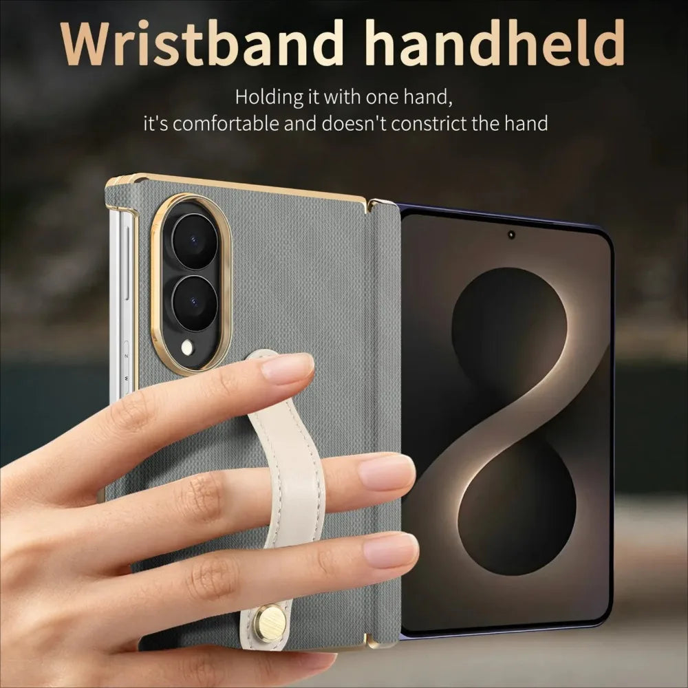 Leather Wrist Strap Case For Galaxy Z Fold
