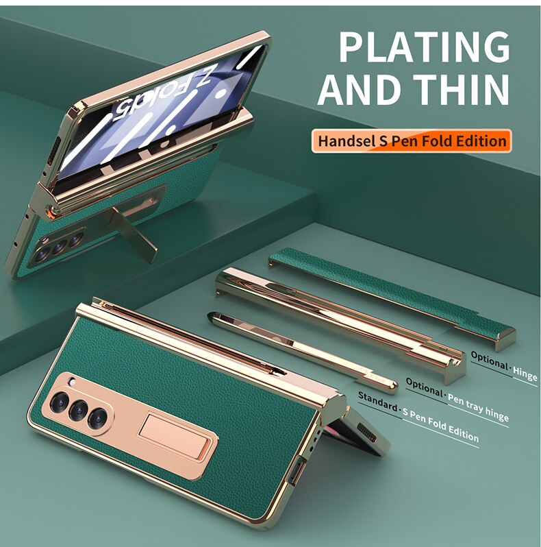 Leather Kickstand Pen Slot Case + FREE PEN - Z Fold 5