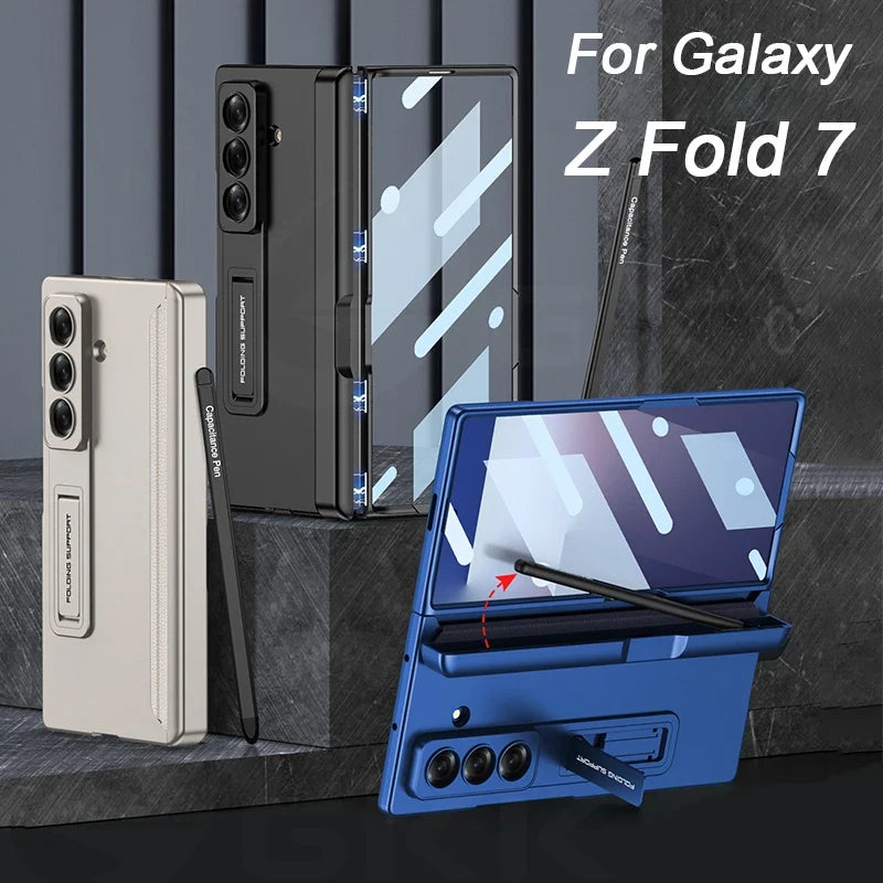 Magnetic Hinge Protective Case with Stand & Pen Holder