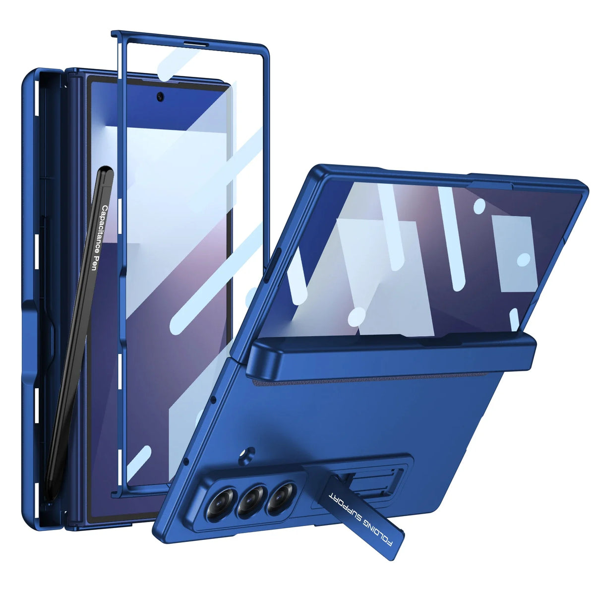 Magnetic Hinge Protective Case with Stand & Pen Holder
