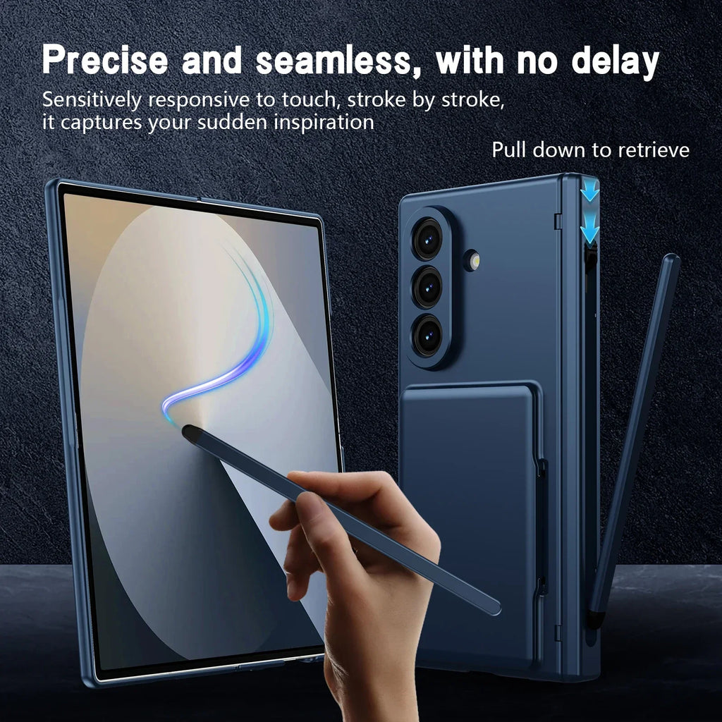 Wallet Stand Shield with Pen Slot & Screen Protection For Galaxy Z Fold