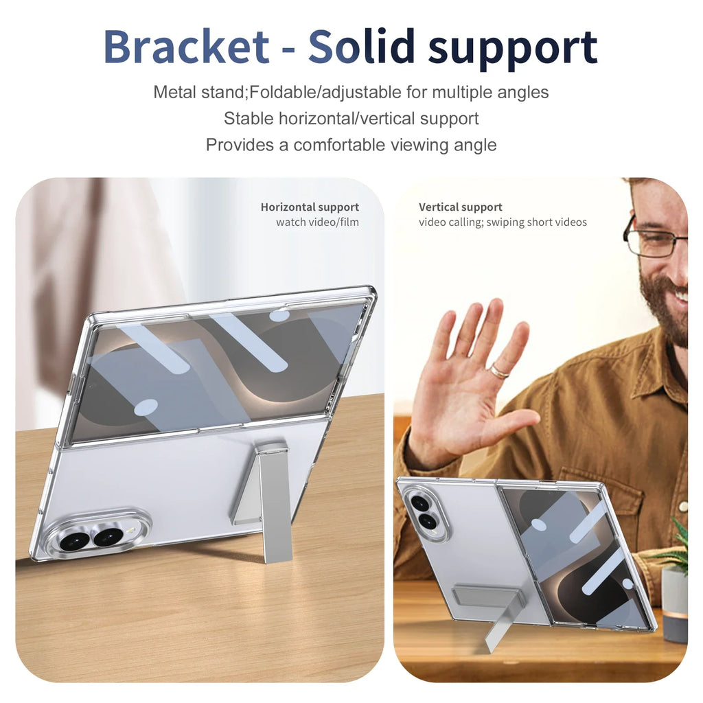 Transparent Case with Stand & Screen Protection for Galaxy Z Fold