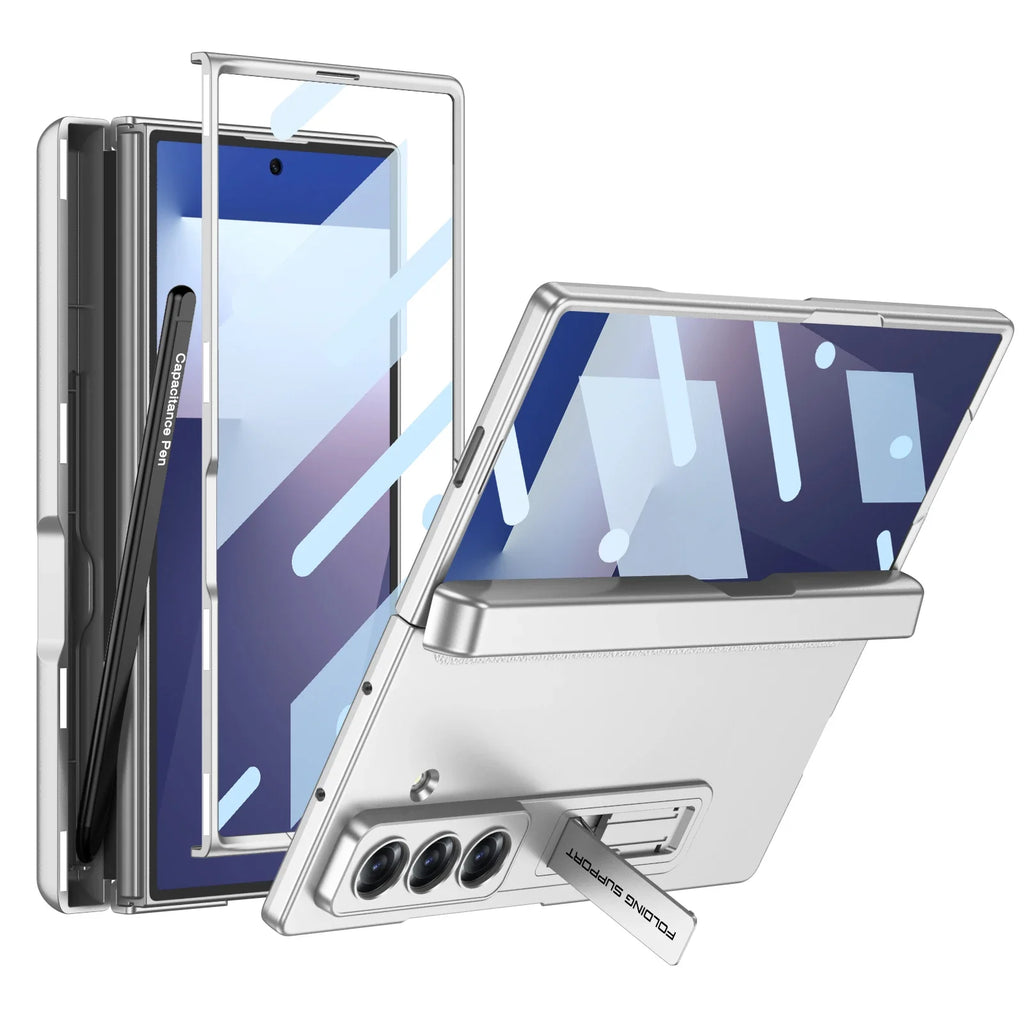 Magnetic Hinge Protective Case with Stand & Pen Holder