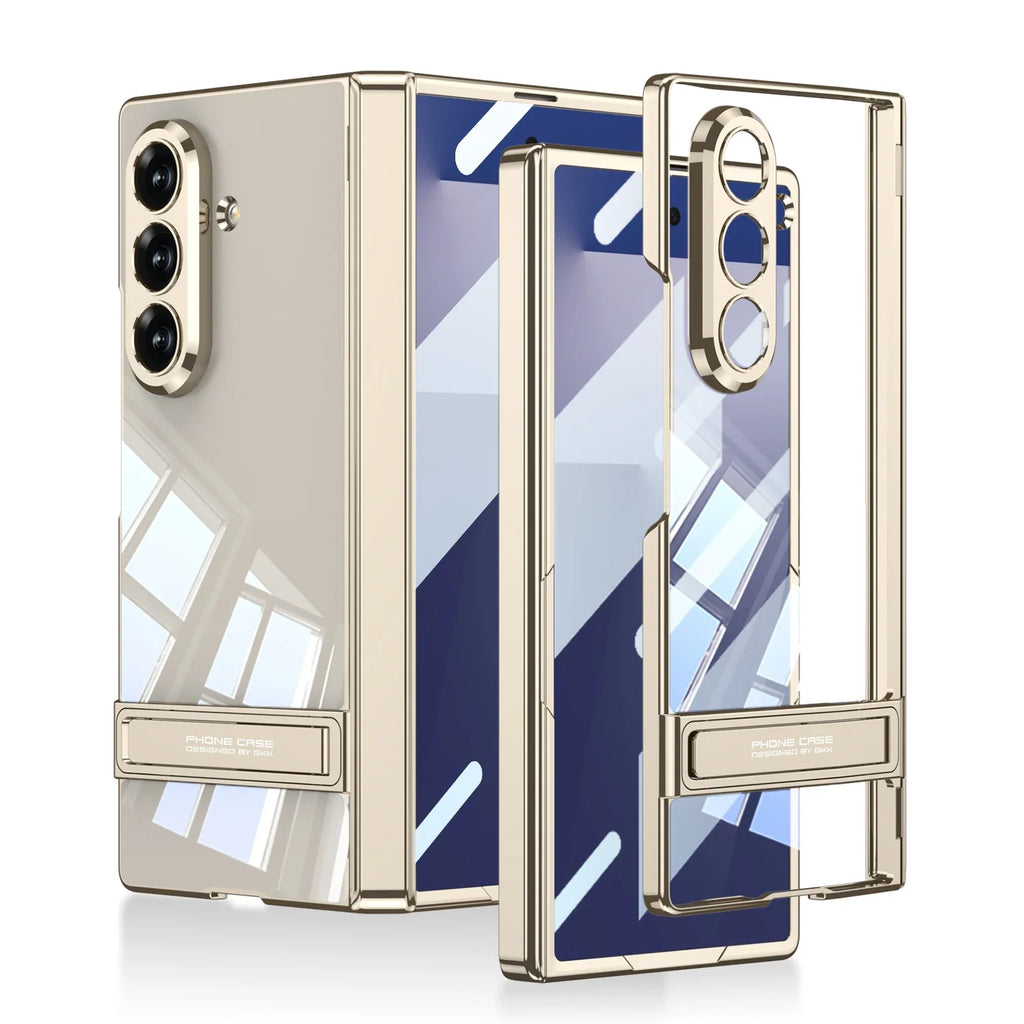 Clear Kickstand Armor Case with Hinge Protection
