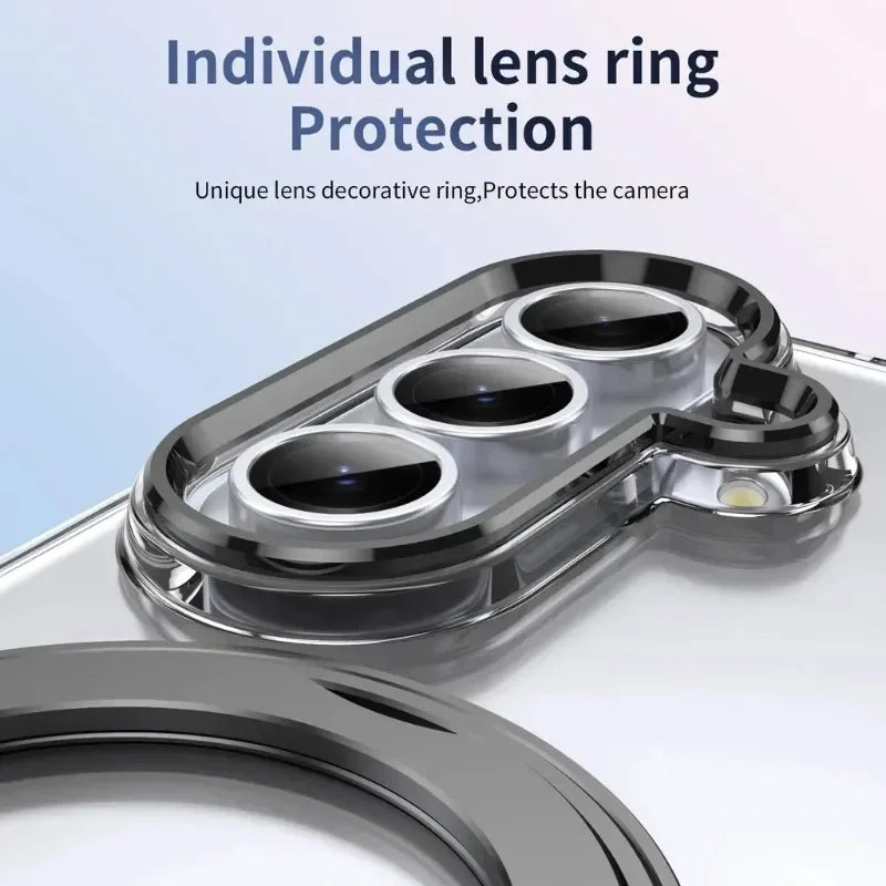 Clear Magnetic Case with Ring Stand