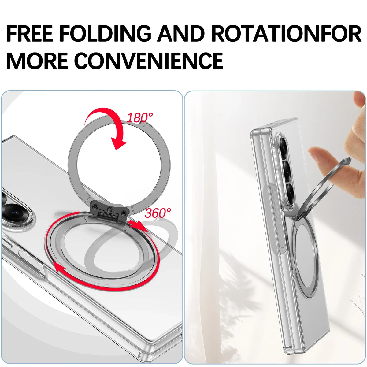 Clear Case with 360° Rotating Kickstand