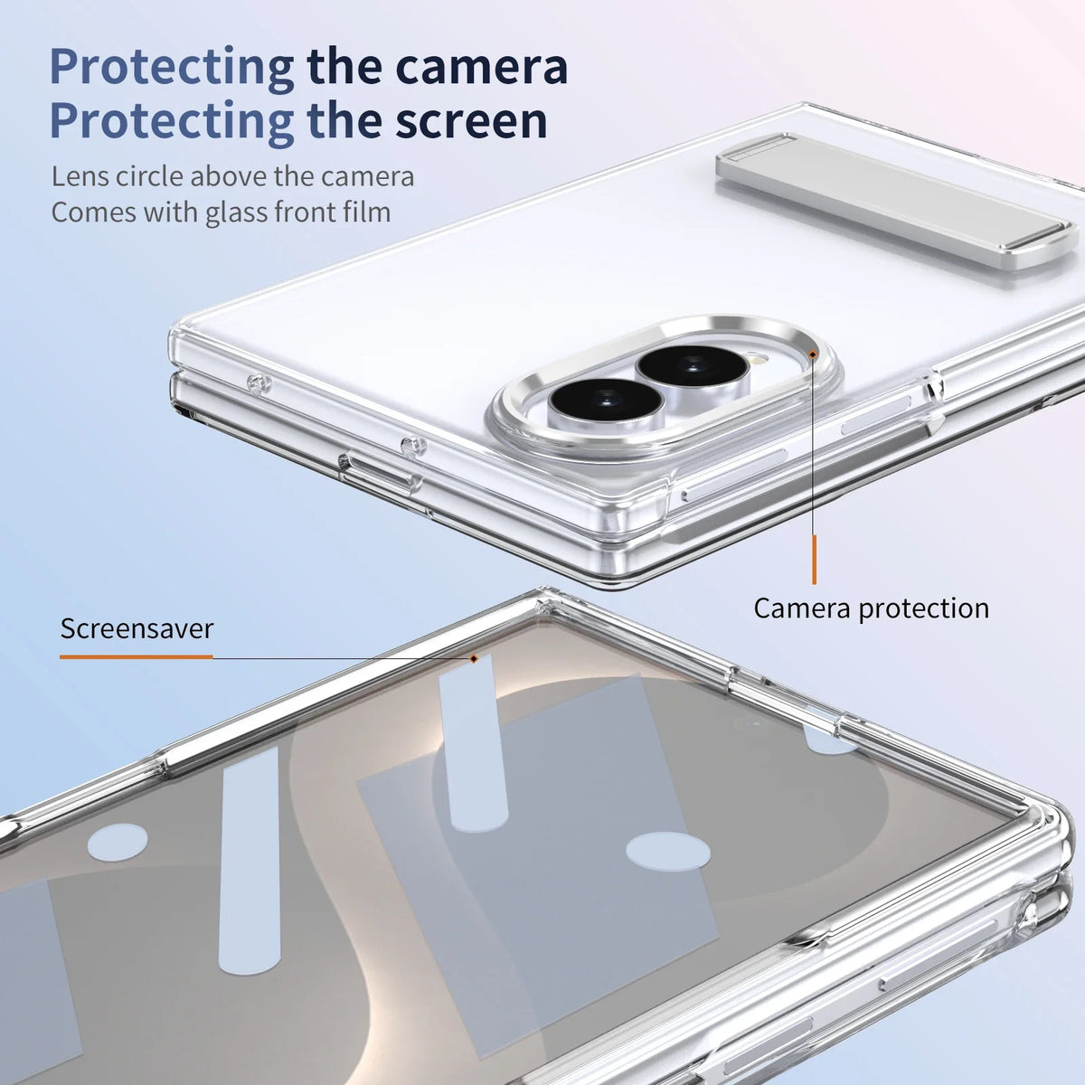 Transparent Case with Stand & Screen Protection for Galaxy Z Fold