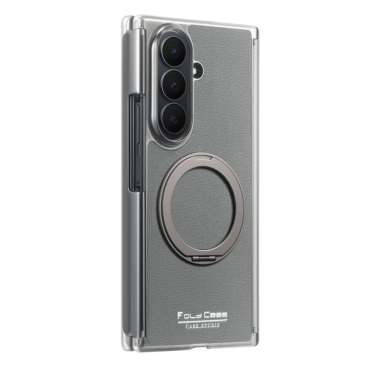 Magnetic Leather Ring Stand Case