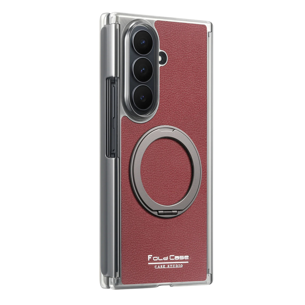 Magnetic Leather Ring Stand Case