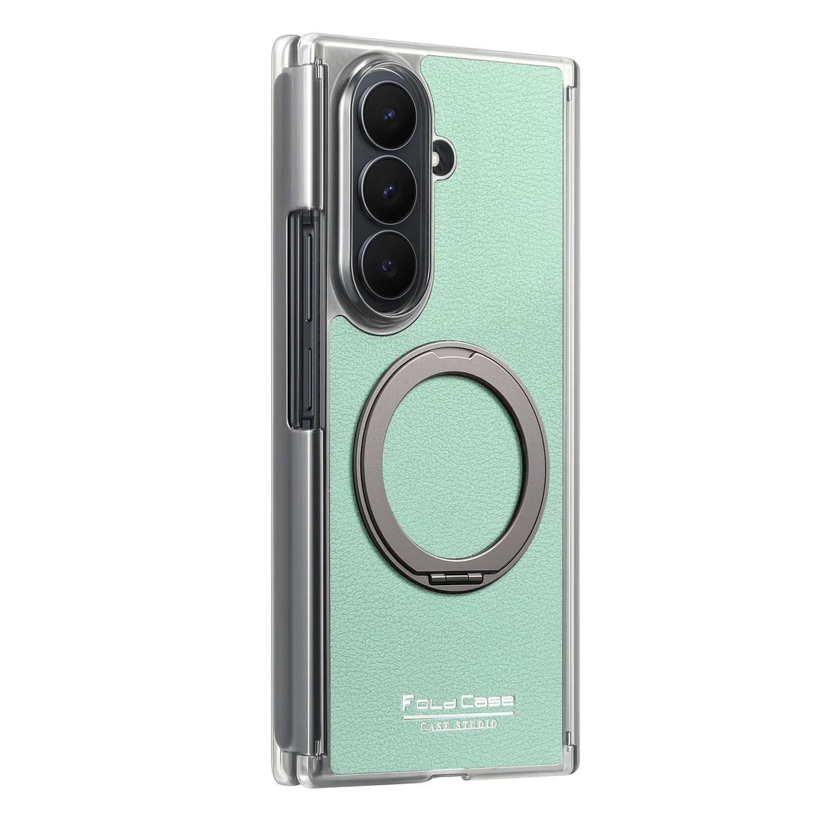 Magnetic Leather Ring Stand Case
