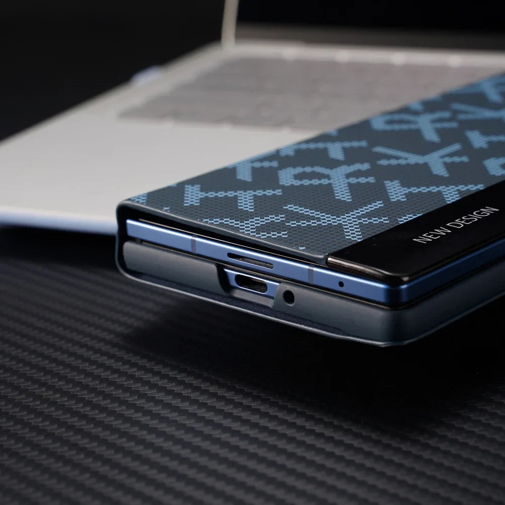 Leather Stand Case with Pen For Galaxy Z Fold