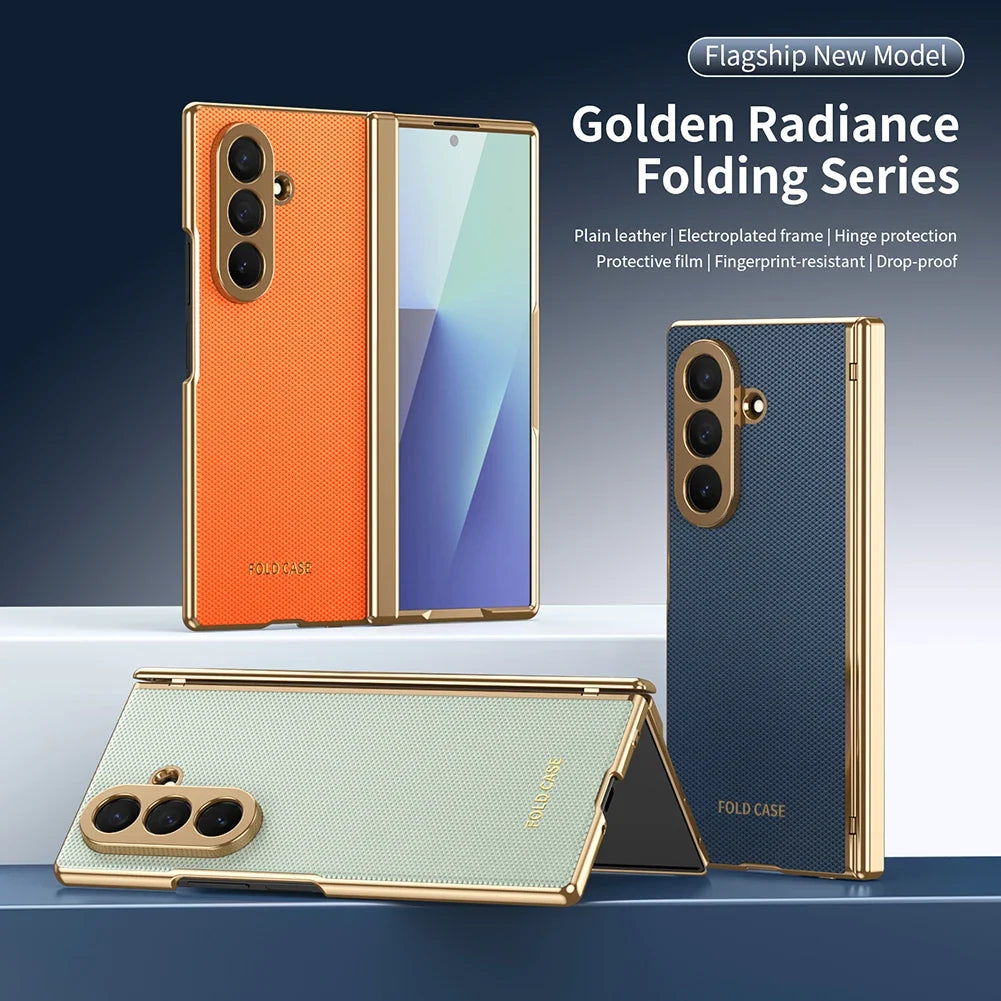 Diamond Leather Hinge Case For Z Fold Series