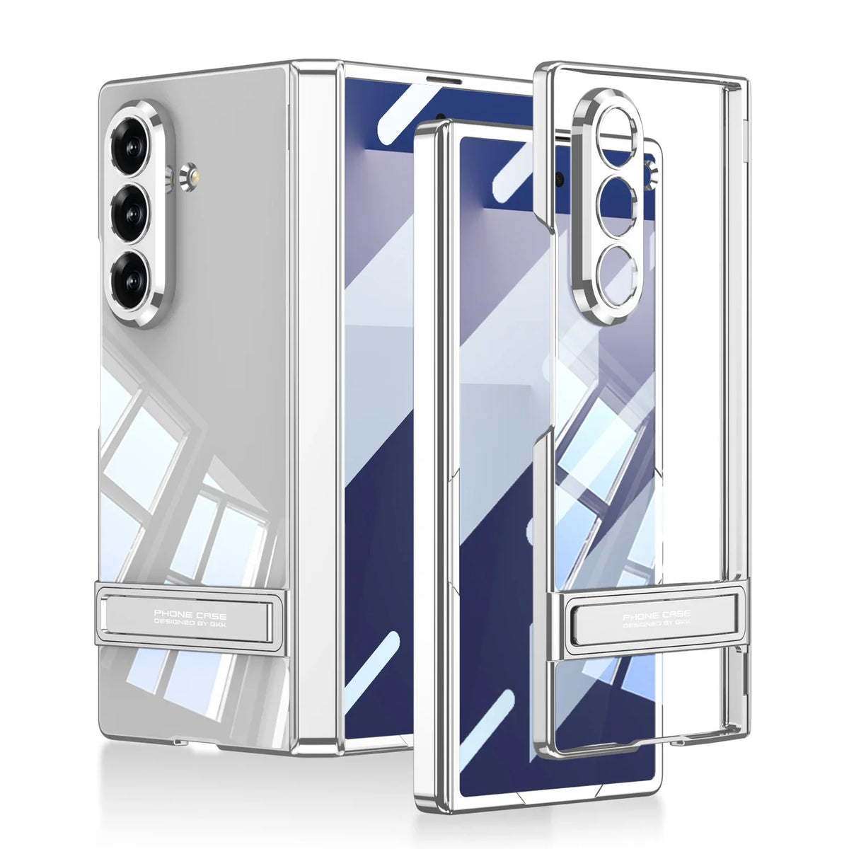 Clear Kickstand Armor Case with Hinge Protection