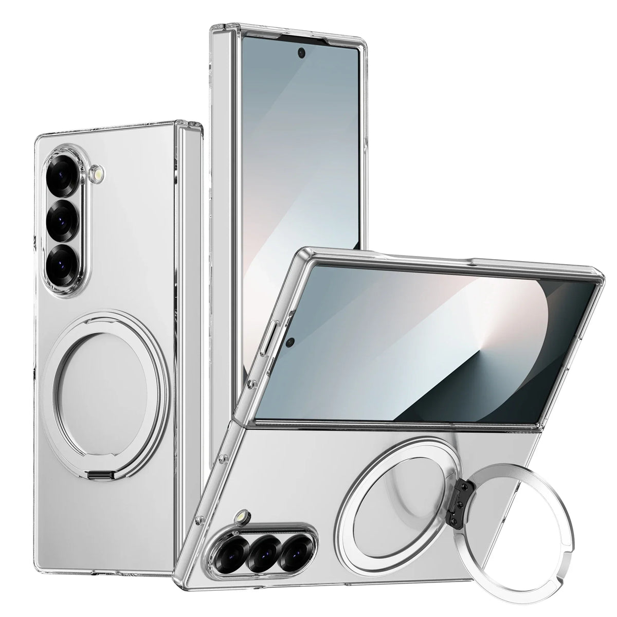 Clear Case with 360° Rotating Kickstand