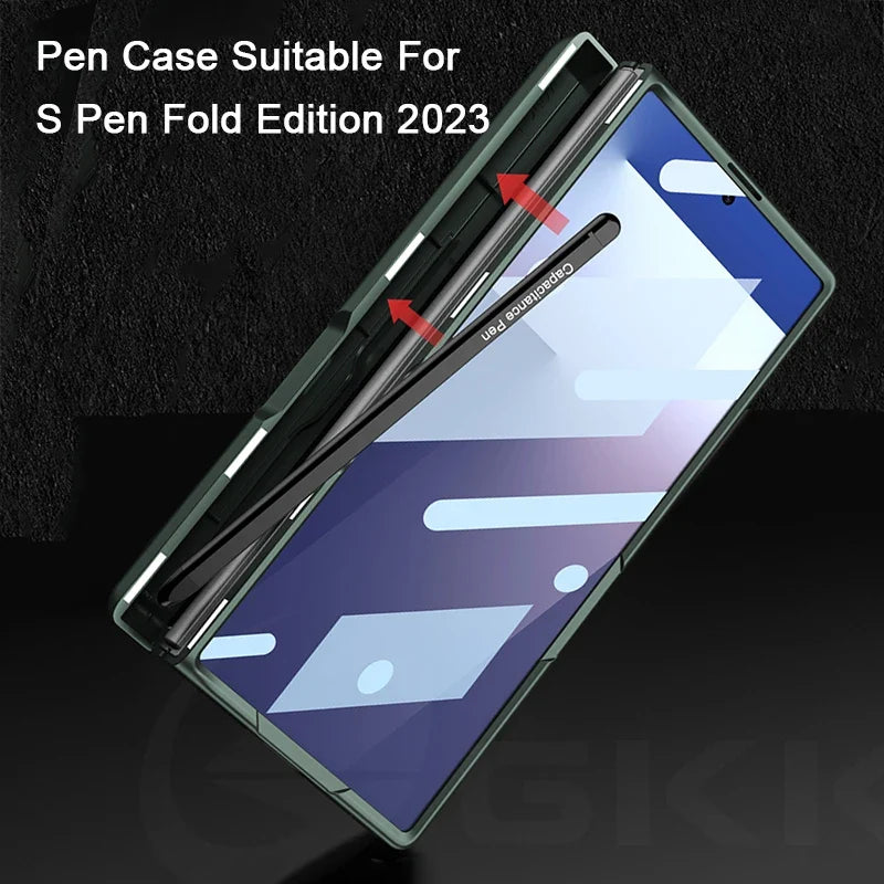 Magnetic Hinge Protective Case with Stand & Pen Holder