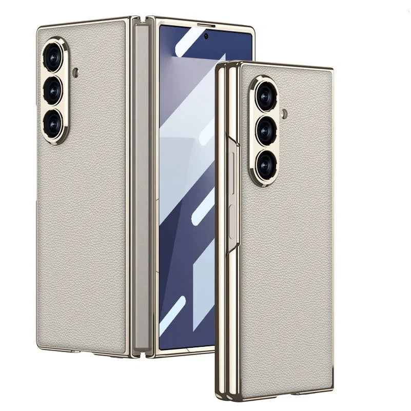 Luxury Stripe Leather Case