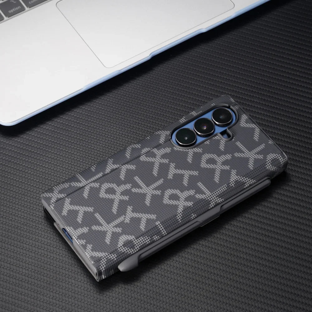 Leather Stand Case with Pen For Galaxy Z Fold