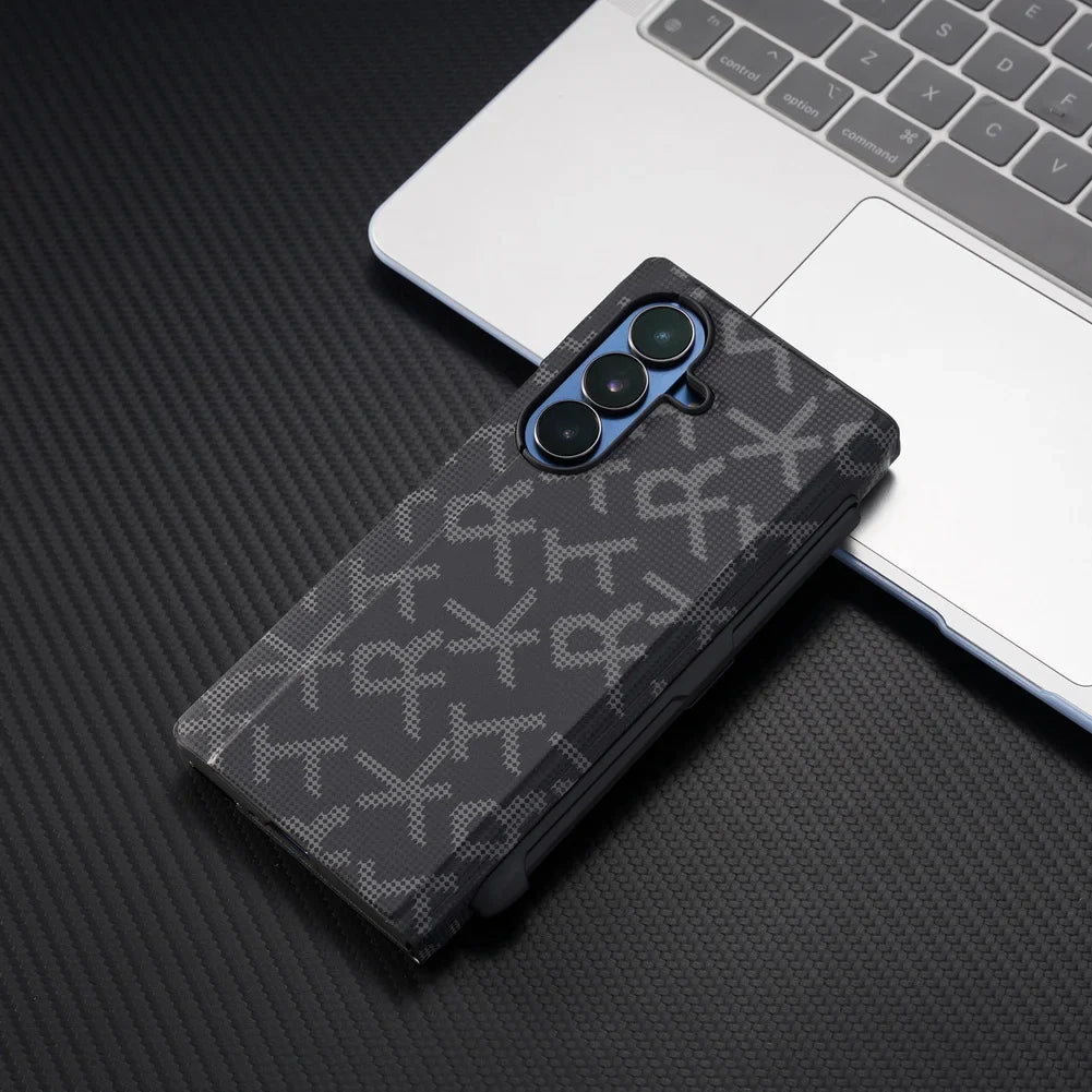 Leather Stand Case with Pen For Galaxy Z Fold