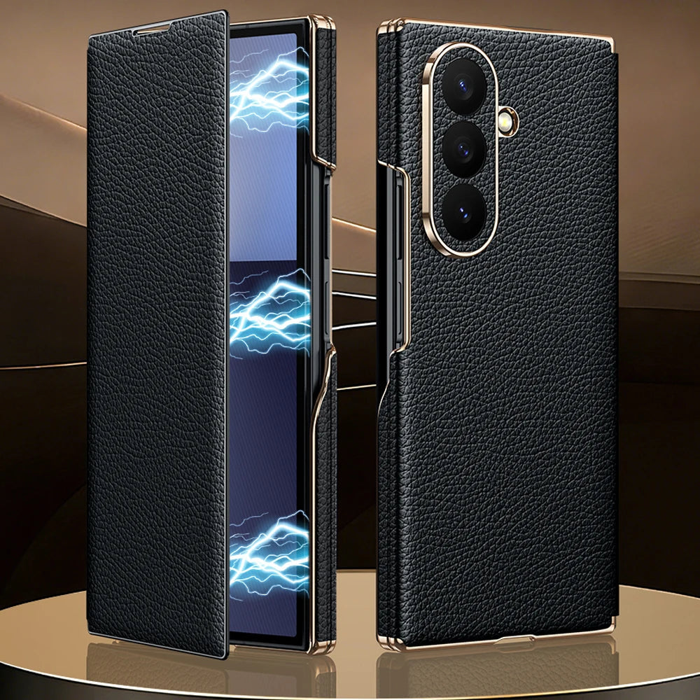 Luxury Magnetic Leather Case For Galaxy Z TriFold