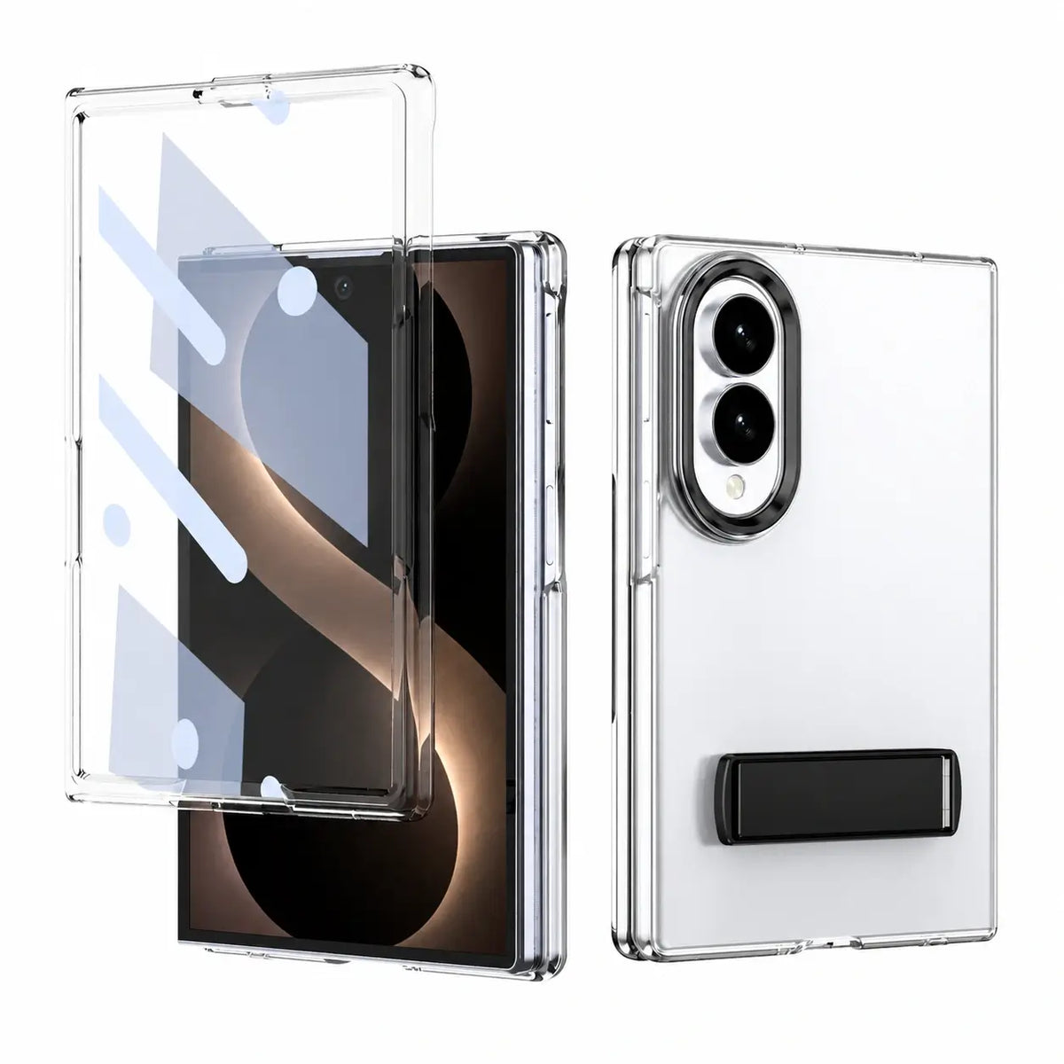 Transparent Case with Stand & Screen Protection for Galaxy Z Fold