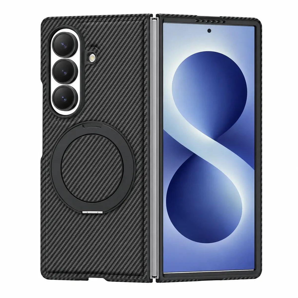 Carbon Fiber MagSafe Ring Stand Case For Galaxy Z Fold