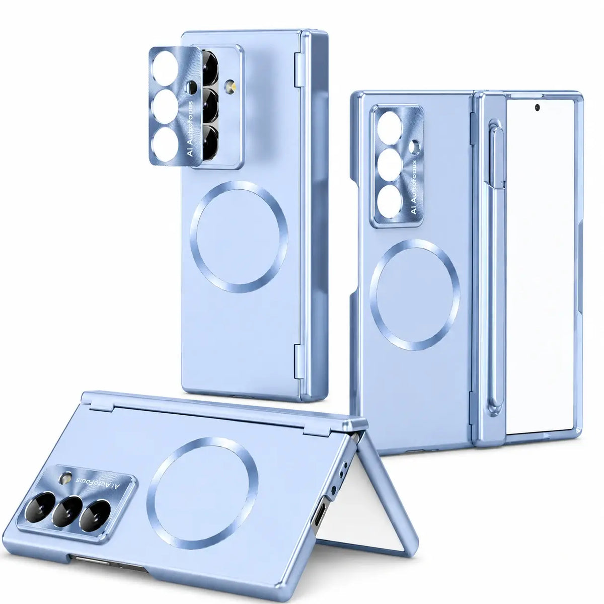 Magnetic Hinge Case with Glass & Stylus For Galaxy Z Fold Series
