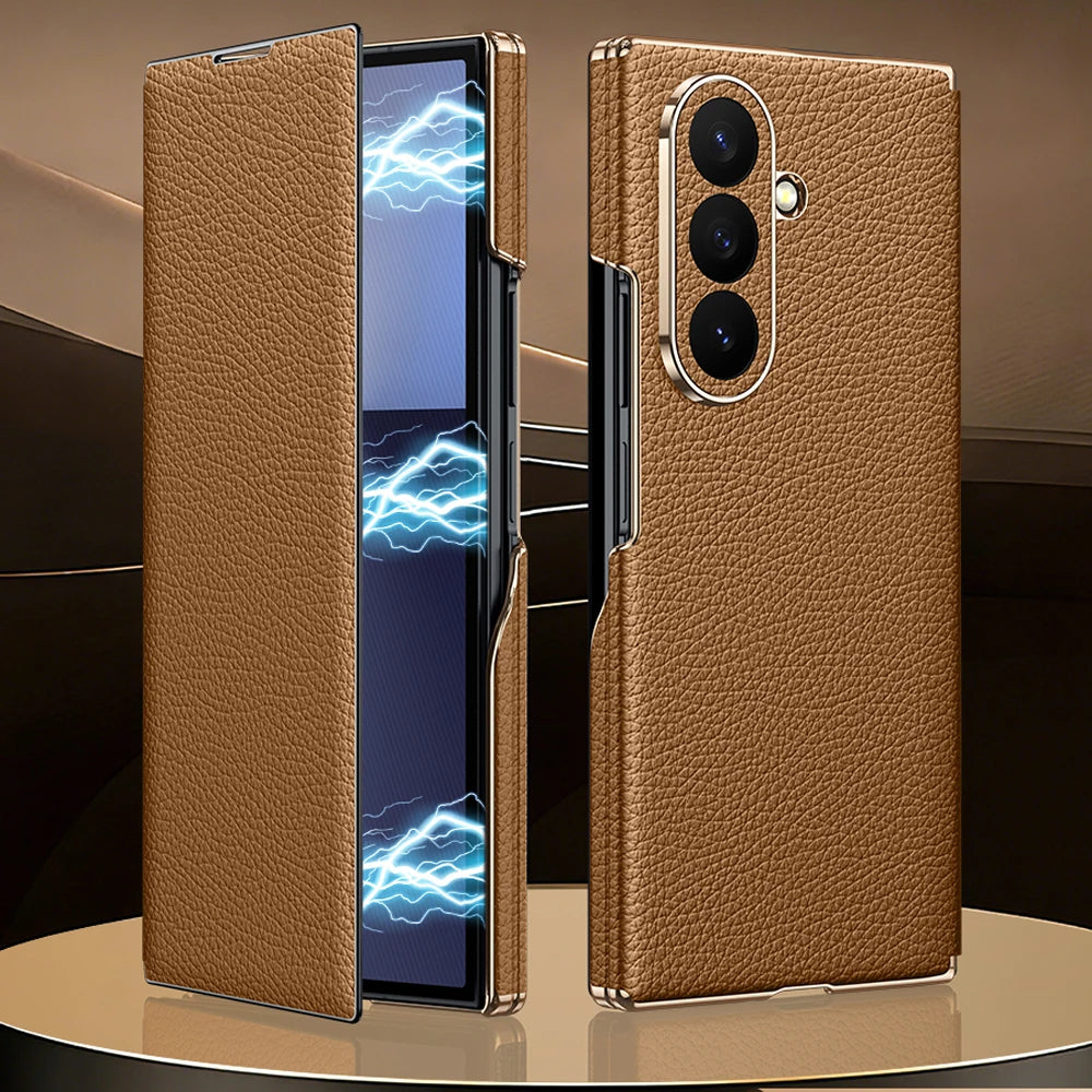 Luxury Magnetic Leather Case For Galaxy Z TriFold