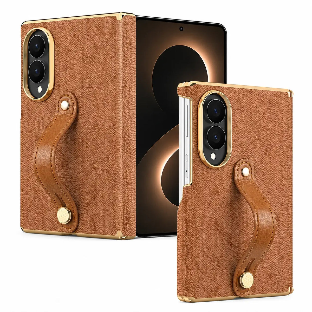 Leather Wrist Strap Case For Galaxy Z Fold