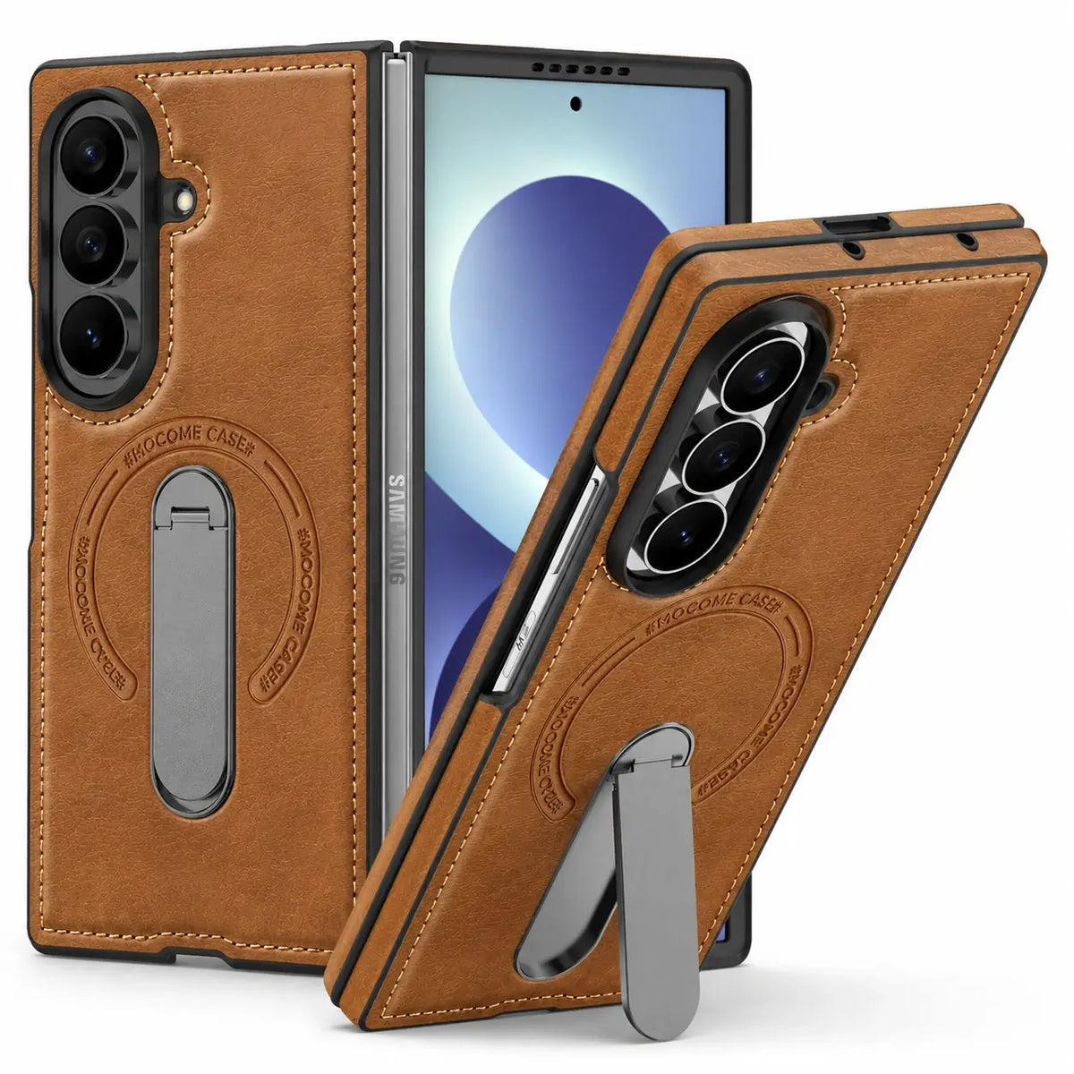 Leather MagSafe Kickstand Case For Galaxy Z Fold Series