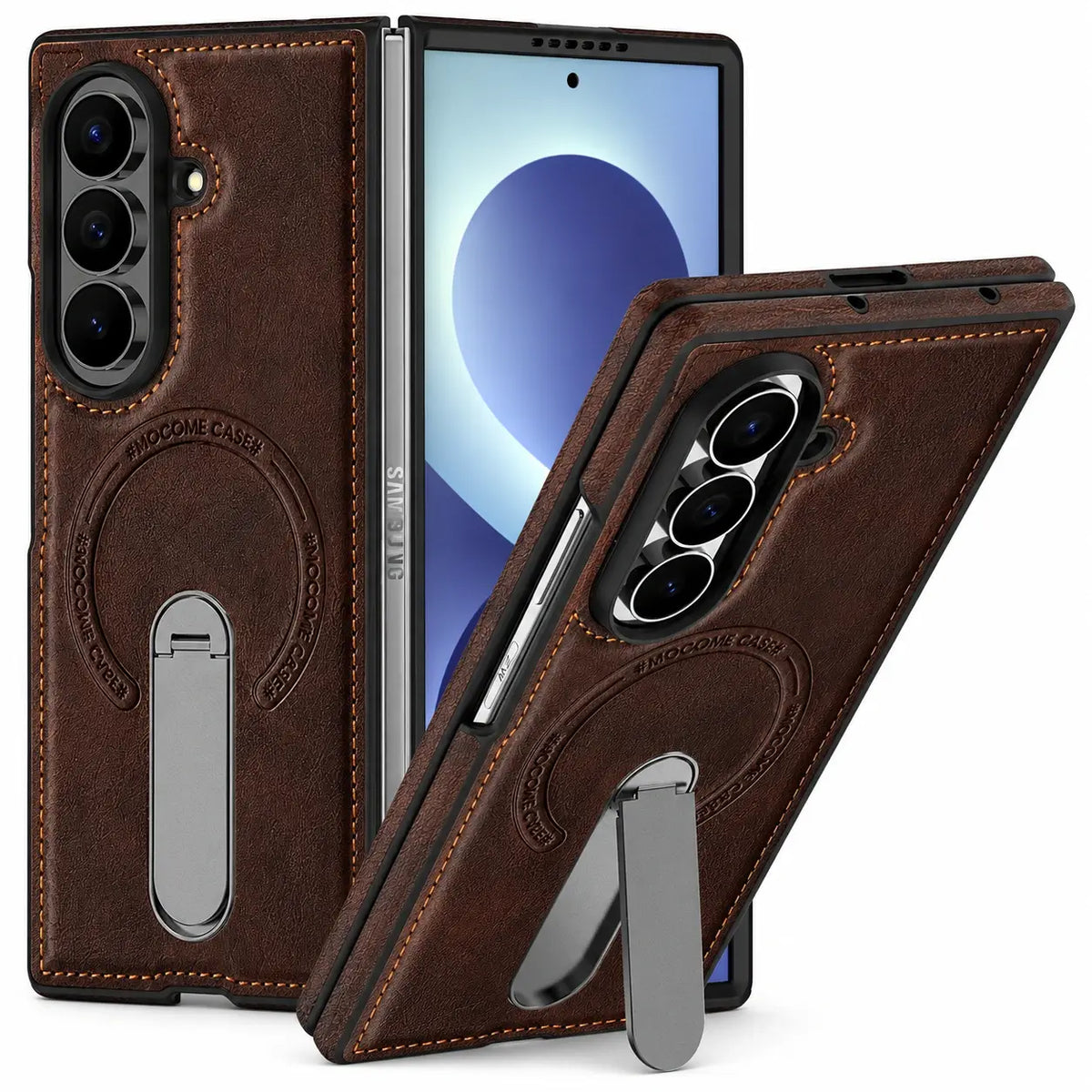 Leather MagSafe Kickstand Case For Galaxy Z Fold Series