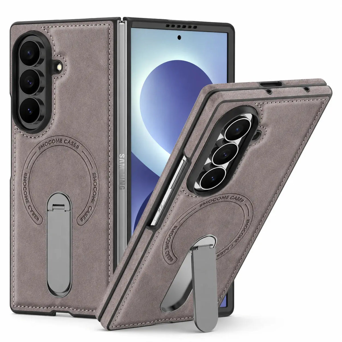 Leather MagSafe Kickstand Case For Galaxy Z Fold Series