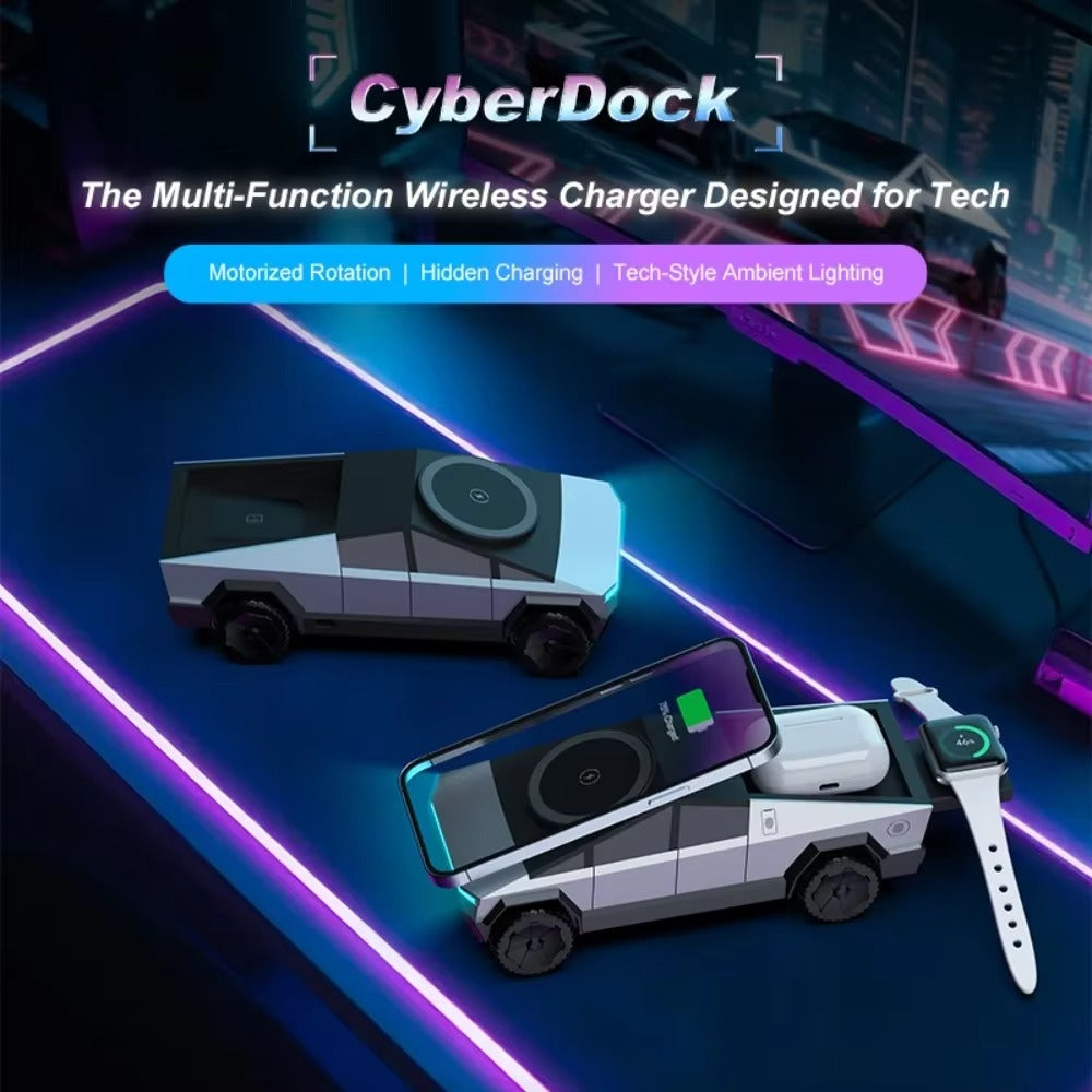 CyberDock 3-in-1 Wireless Charging Station