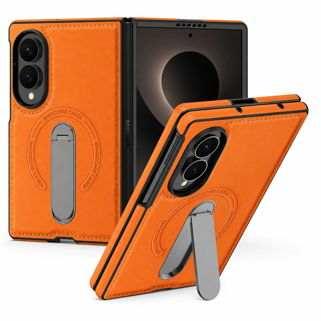Leather MagSafe Kickstand Case For Galaxy Z Fold Series