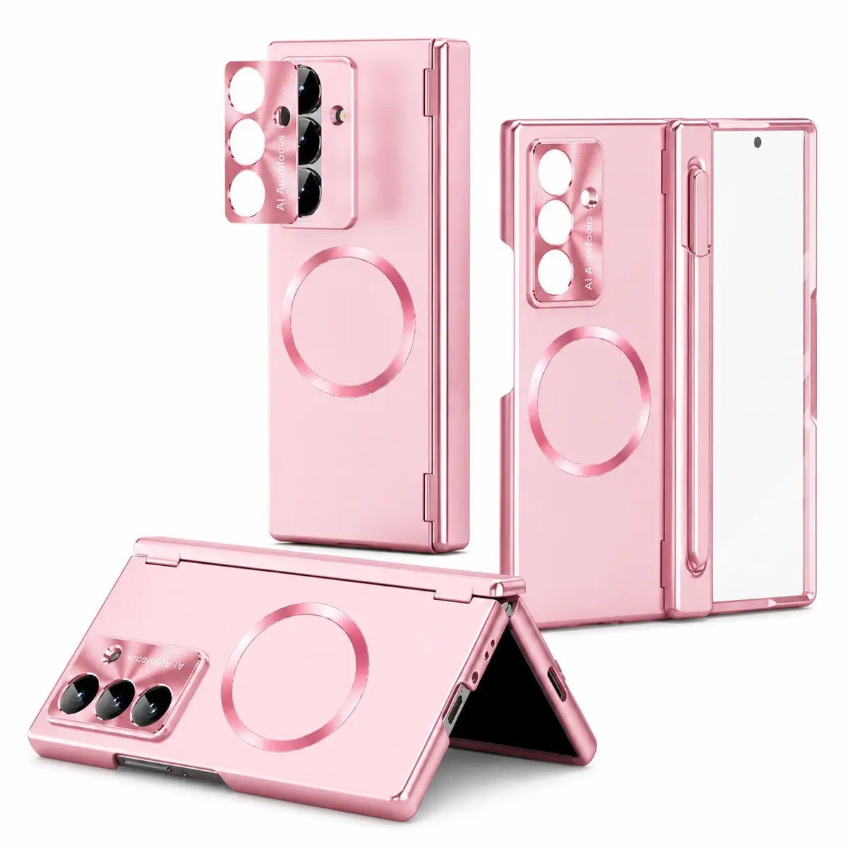 Magnetic Hinge Case with Glass & Stylus For Galaxy Z Fold Series