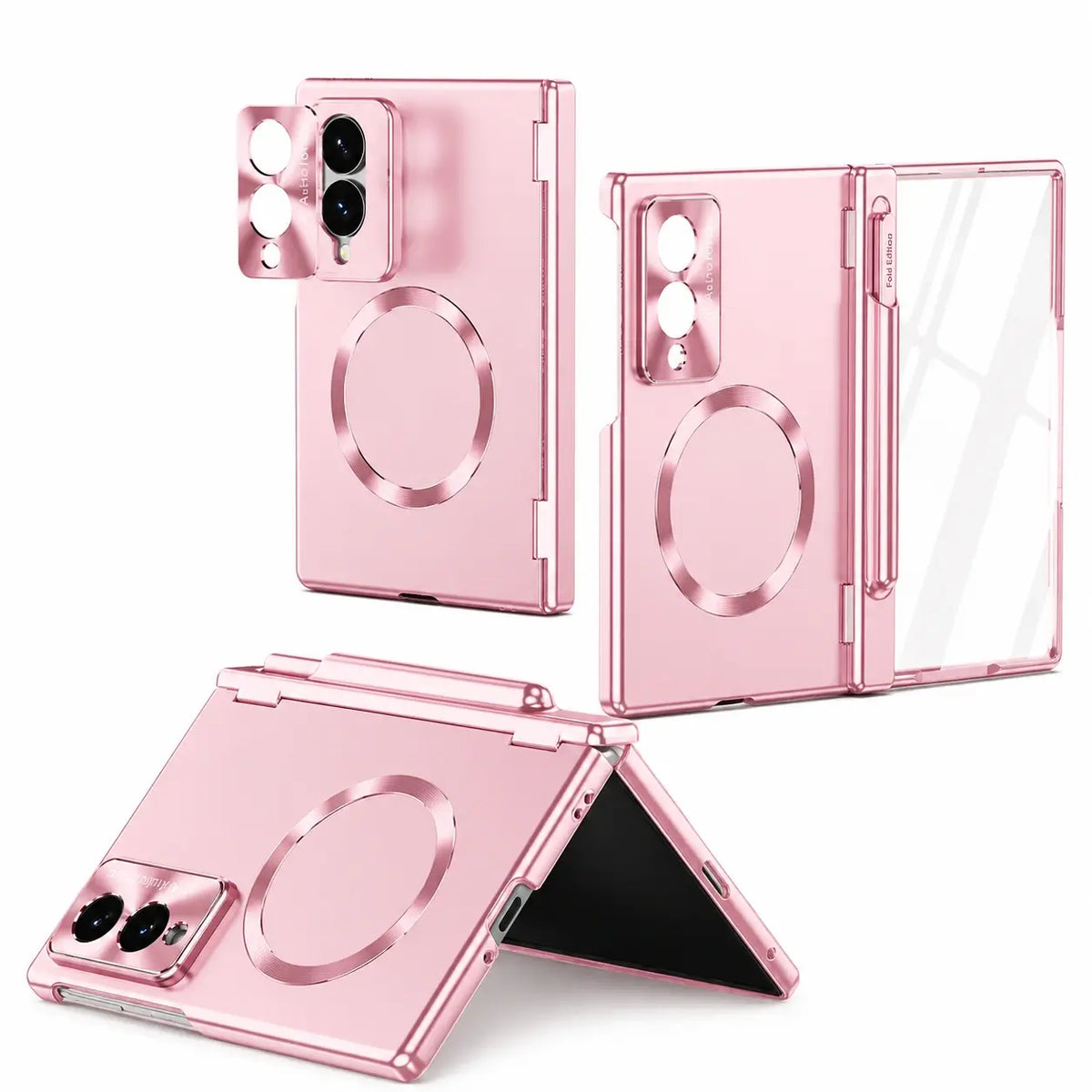 Magnetic Hinge Case with Glass & Stylus For Galaxy Z Fold Series