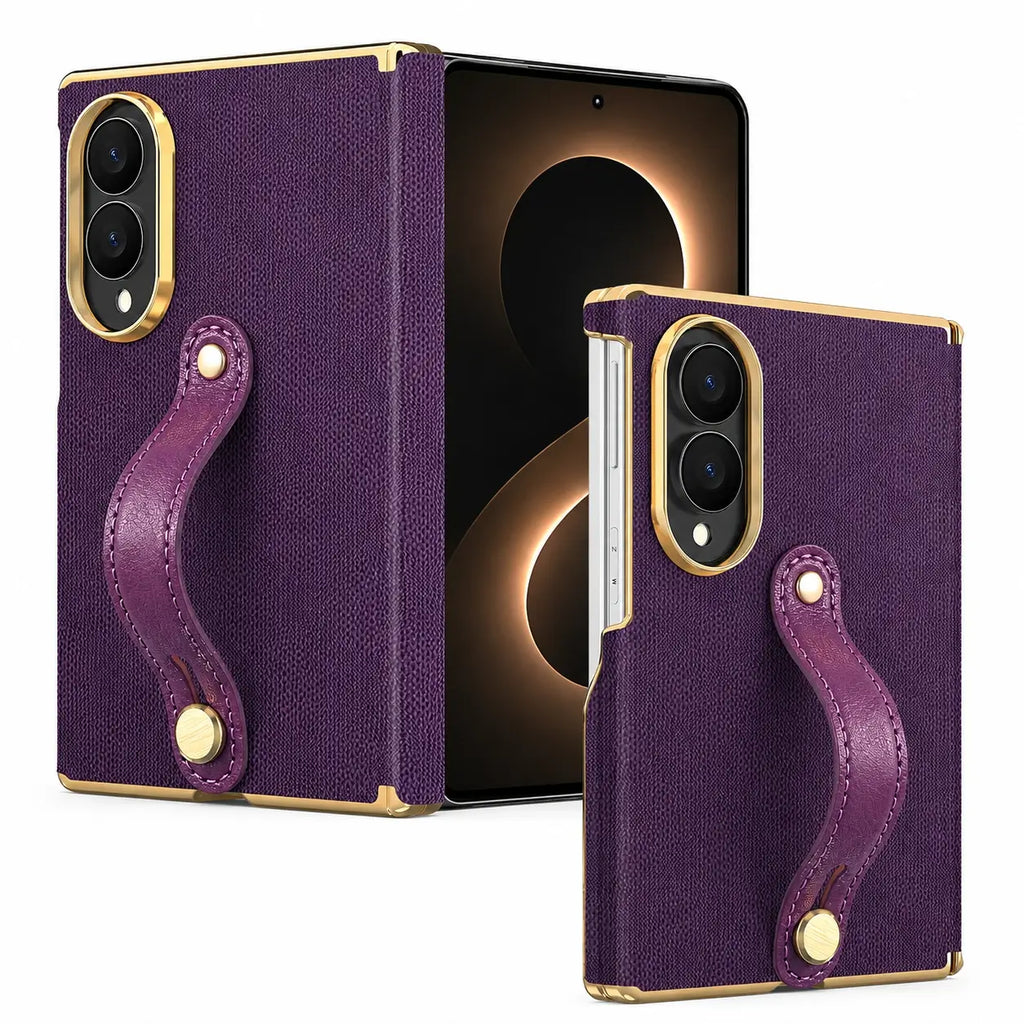 Leather Wrist Strap Case For Galaxy Z Fold
