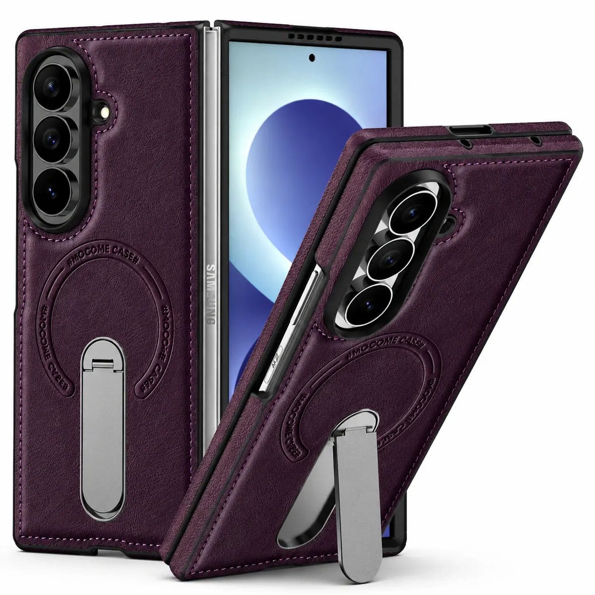 Leather MagSafe Kickstand Case For Galaxy Z Fold Series
