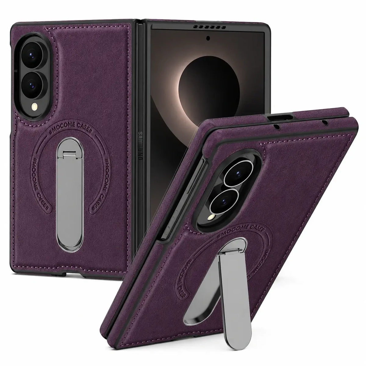 Leather MagSafe Kickstand Case For Galaxy Z Fold Series