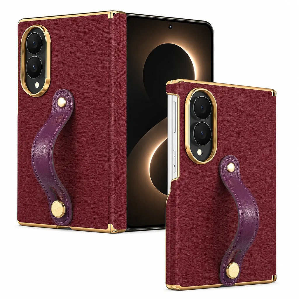 Leather Wrist Strap Case For Galaxy Z Fold