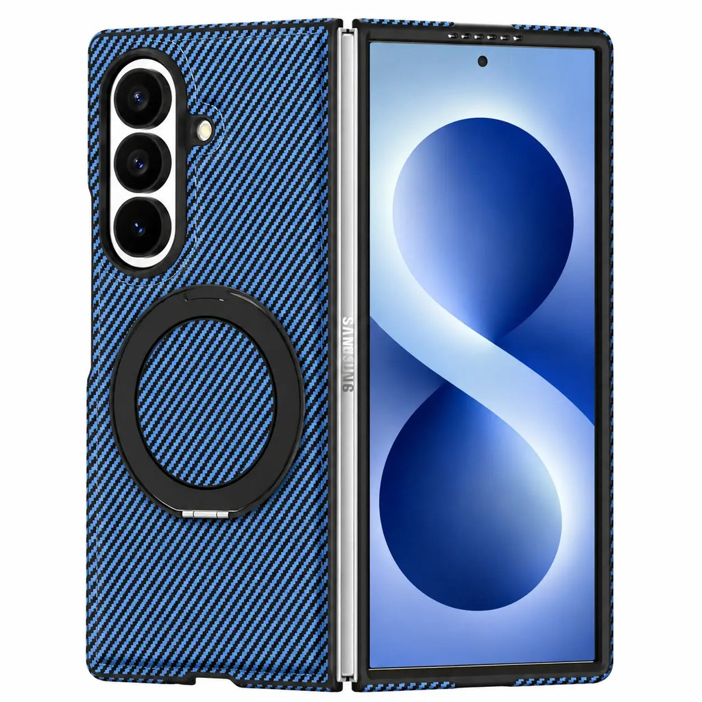 Carbon Fiber MagSafe Ring Stand Case For Galaxy Z Fold