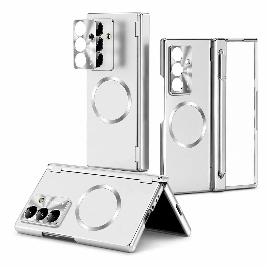 Magnetic Hinge Case with Glass & Stylus For Galaxy Z Fold Series