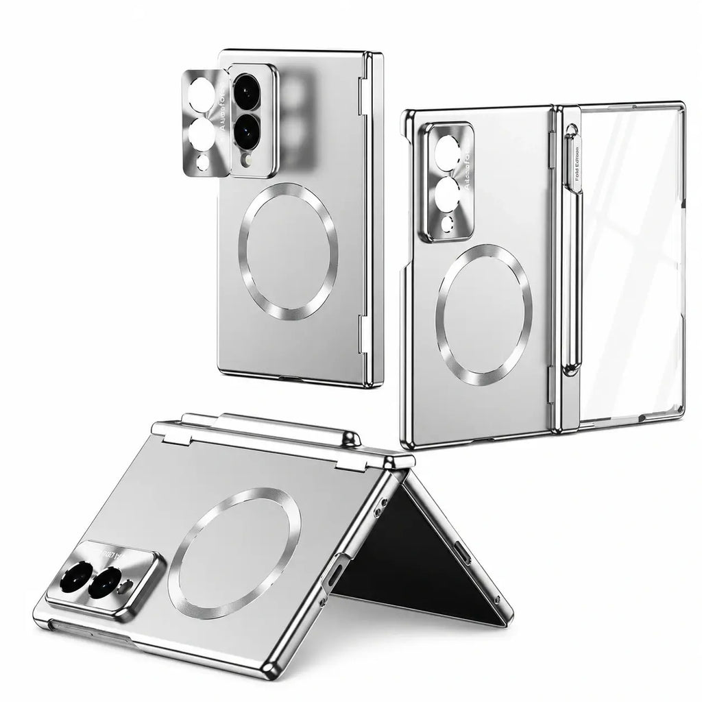 Magnetic Hinge Case with Glass & Stylus For Galaxy Z Fold Series