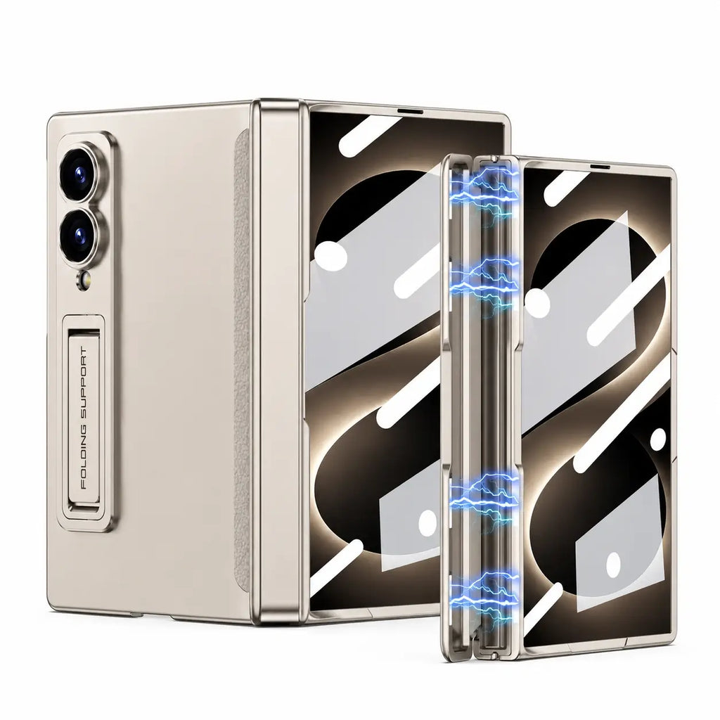 Magnetic Stand Case with Hinge Protection